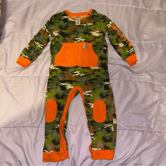 Carhartt baby-boys Long-sleeve Footless Jumpsuit Onesie - Picture 1 of 6